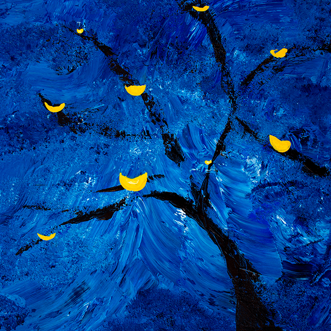 Stormy Tree Abstract Painting